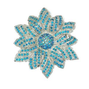 Teal/Aqua/turquoise daisy flower brooch NWT